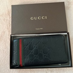 グッチ GUCCI 財布 長財布 シマレザー シェリーライン ラウンドファスナー