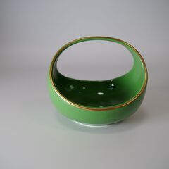香蘭社　手付小物入れ　グリーン