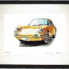 GC-134 ポルシェ911 限定版画 直筆サイン有 額装済 作...