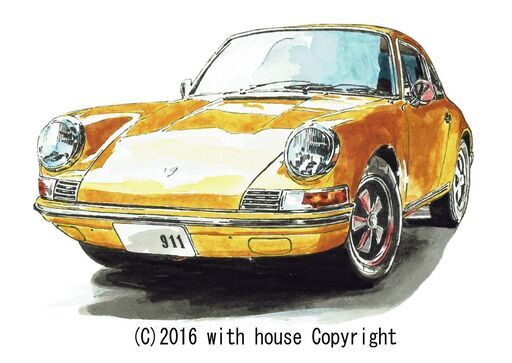 GC-134 ポルシェ911 限定版画 直筆サイン有 額装済 作家 平右ヱ門