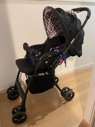 取引中】アップリカ ベビーカー カルーンプラスハイシート（チェック