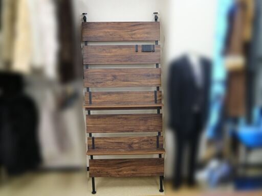 集積材 ウォールラック800mm幅 突張棚 中古