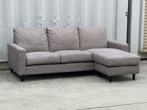 ニトリ◇カウチソファ◇3人掛け◇ファブリック◇グレー◇A42