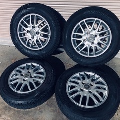冬タイヤ 145/80R13 軽自動車用アルミ付きバリ山スタッド...