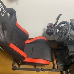 レーシングゲーム用5点セット】ゲームハンドル ➕シフター➕レーシングチェア椅子➕AP2スタンド➕ゲームハンドブレーキ　セット