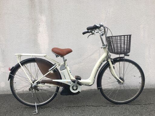 地域限定送料無料　ブリヂストン　ボーテ　三人乗り　子供乗せ　4AH　新基準　白　ギュット　ラフィーニ　神戸市　電動自転車