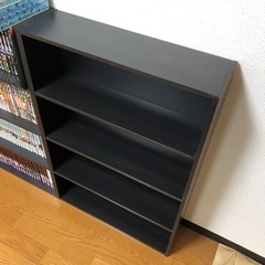 スリム本棚　木製　ダークブラウン