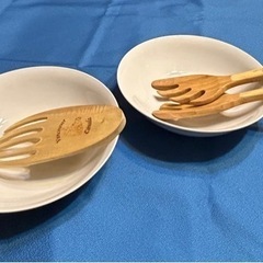 木製サラダサーバー2種未使用の画像