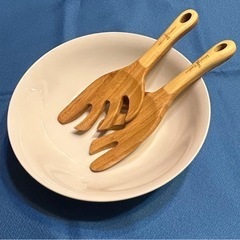 木製サラダサーバー2種未使用の画像