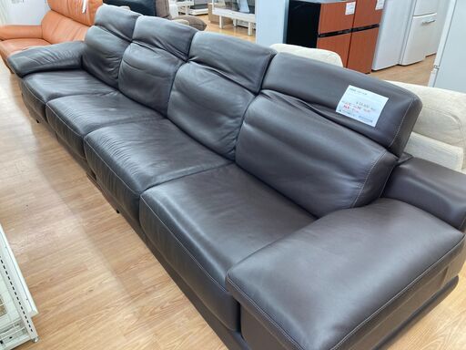 ★ジモティ割あり★ DIC大塚家具 4人用ソファー ダークブラウン H92×W348×D85 クリーニング済み KJ1044