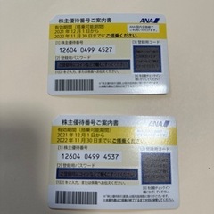 ANA株主優待券(30日までの期限)