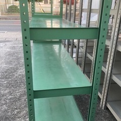 ボルトレス中量ラック 2連結 4段 中量棚 スチール棚 幅365cm 中古の画像