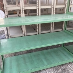ボルトレス中量ラック 2連結 4段 中量棚 スチール棚 幅365cm 中古の画像