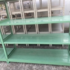 ボルトレス中量ラック 2連結 4段 中量棚 スチール棚 幅365cm 中古の画像