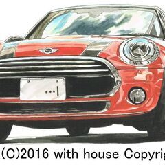 GC-144 ミニクーパー 限定版画 直筆サイン有 額装済 作家 平右ヱ門