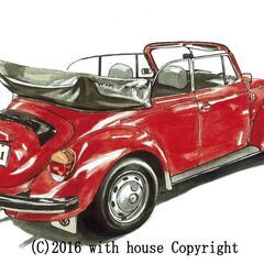 GC-150 ワーゲンビートル 限定版画 直筆サイン有 額装済 作家 平右ヱ門の画像