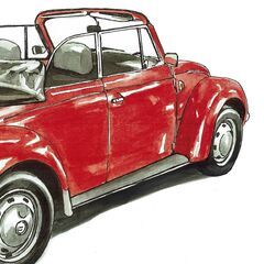 GC-150 ワーゲンビートル 限定版画 直筆サイン有 額装済 作家 平右ヱ門の画像