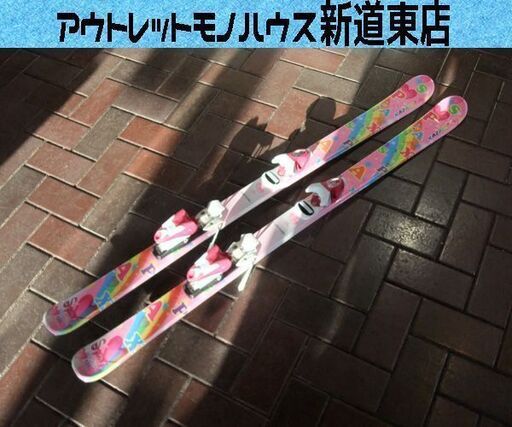 美品・ジュニアスキー4点セット】KAZAMAピンク KAZAMA ピンク スキー板