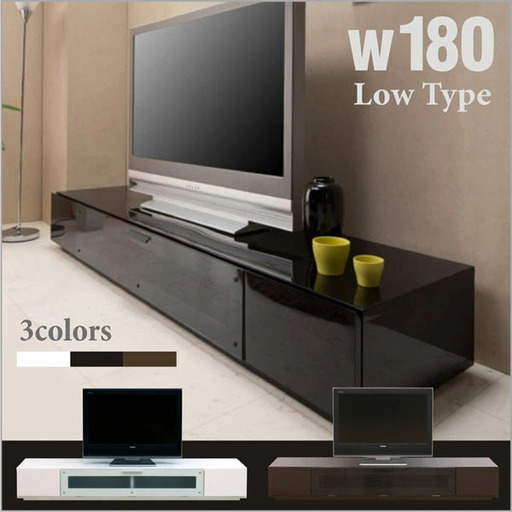 テレビ台 テレビボード 180幅 鏡面 ローボード ロータイプ テレビラック ブラック 美品 2020年購入