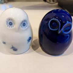 美濃焼　塩コショウ入れ　フクロウ