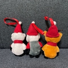 クリスマスオーナメント３個セット☆ぬいぐるみタイプの画像