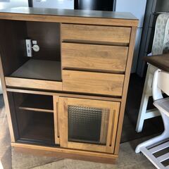 大川家具 豊田木工 カントリー家具 キッチンボード 食器棚 レンジ台