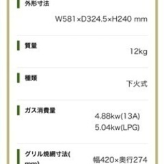 リンナイ　業務用　串焼き器　RGK-62D  都市ガス　炉端焼きの画像