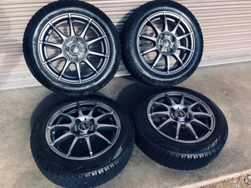 冬タイヤ 155/65R14 軽自動車コンパクトカー用アルミ付きブリヂストン製スタッドレス バリ山4本組