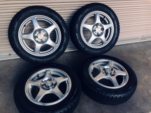 冬タイヤ 155/65R13 お洒落なメッキアルミホイール付きブリヂストン製ブリザック4本組