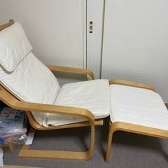 値下げ￥3500→￥2500POÄNG ポエング パーソナルチェア＆オットマン, バーチ材突き板の画像