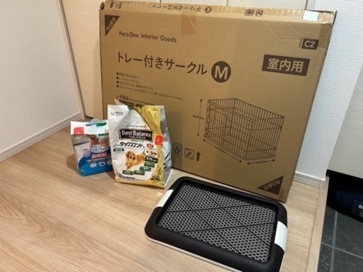 ペットゲージ Mサイズ トイレ オムツ えさ付き 犬用