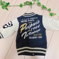 PuiPui 裏起毛 スタジャン  スタジアムジャンパー　あったか裏起毛　80の画像