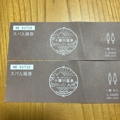 ガーデンスパ十勝川温泉1500円チケット2枚