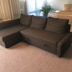 イケアFRIHETEN フリーヘーテン コーナーソファベッド 収納付きの画像