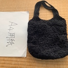 布製レース使い 小さめハンドバッグ