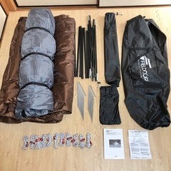 【受付終了】FIELDOOR ワンタッチテント300 ダークブラ...