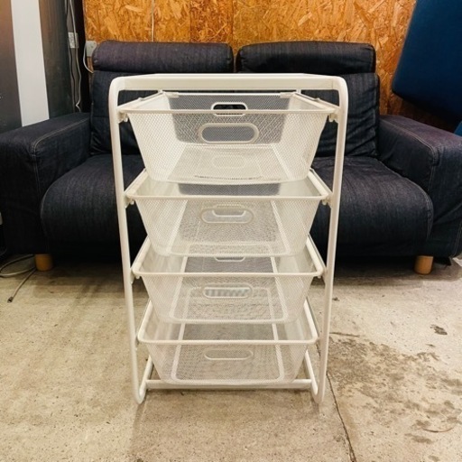 【売約済み】イケア　IKEA ALGOT アルゴート　アルゴット　ワイヤー　収納　衣類　バスケット　ラック　シェルフ　棚　ワイヤー収納　検　引き出し　カゴ　天板　アルゴート　北欧　IKEA バスケット　衣類収納　収納棚　ラック　ALGOT ニトリ　無印良品　ミニマリスト　ミニマル　ホワイト　ヨナクセル　JONAXEL アントニウス　アントーニウス　ANTONIUS　脚付き　パーツ付属  【同等品在庫2点】
