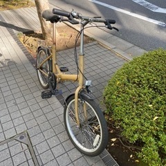 折りたたみ自転車　イエローの画像