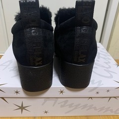 SHOP CHANNELで購入　フェイクファーアクセント厚底シューズの画像