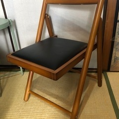 引き取り限定　不二貿易　折りたたみチェア　木製　椅子　省スペース
