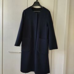【美品】組曲 ウールｶｼﾐﾔノーカラーロングコート