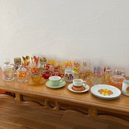 昭和レトロ　グラス　容器　コップ　お皿