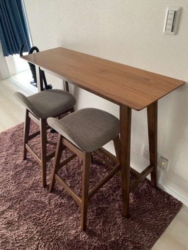 ★状態良★ニトリ/フィルン/カウンターテーブルとチェア×2セット