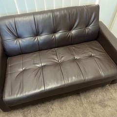 合皮2人用ソファー（ジャンク品）