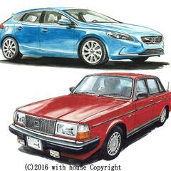 GC-164 ボルボ240GL/V40 限定版画 直筆サイン有 ...