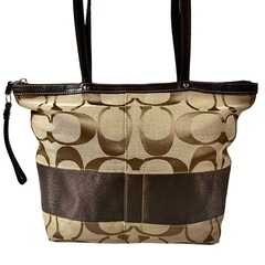 COACH コーチ シグネチャー ストライプ トートバッグの画像