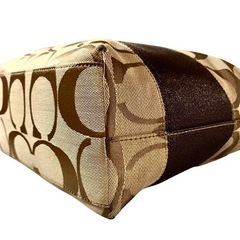 COACH コーチ シグネチャー ストライプ トートバッグの画像