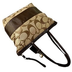 COACH コーチ シグネチャー ストライプ トートバッグの画像