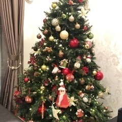 180cmクリスマスツリー、LEDライト、オーナメント付き