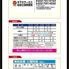 『決定』木下大サーカス　自由席大人1枚　子供2枚　土日使用可能の画像